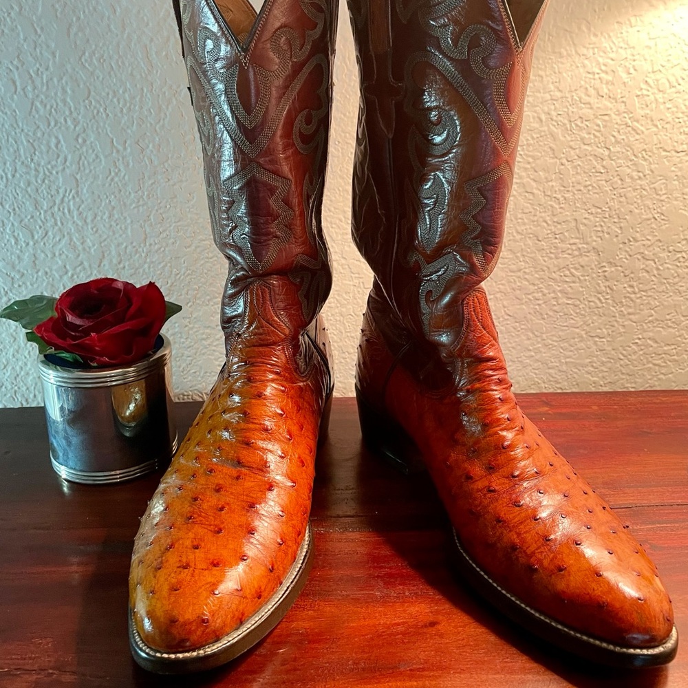 Genuine Lucchese Full-Quill Ostrich Boots